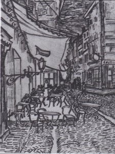 Terrasse des Cafés an der Place du Forum in Arles am Abend von Vincent van Gogh